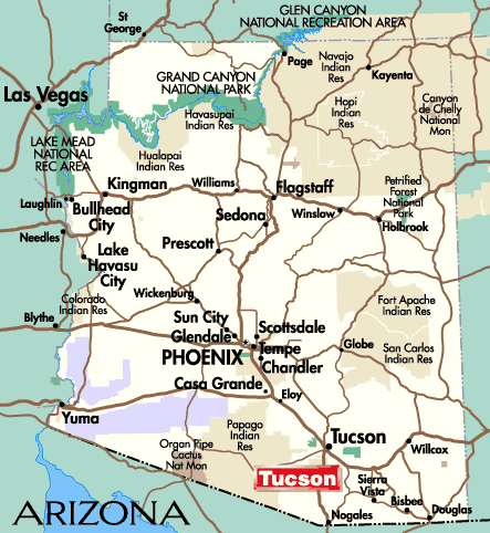 Below you can find a map of Arizona cities for your reference