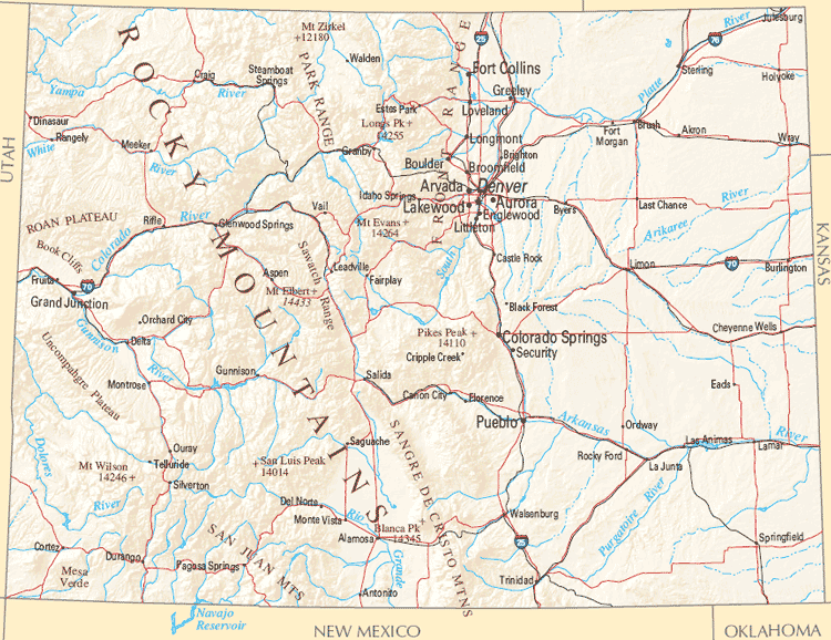 Free Printable Maps Of Colorado