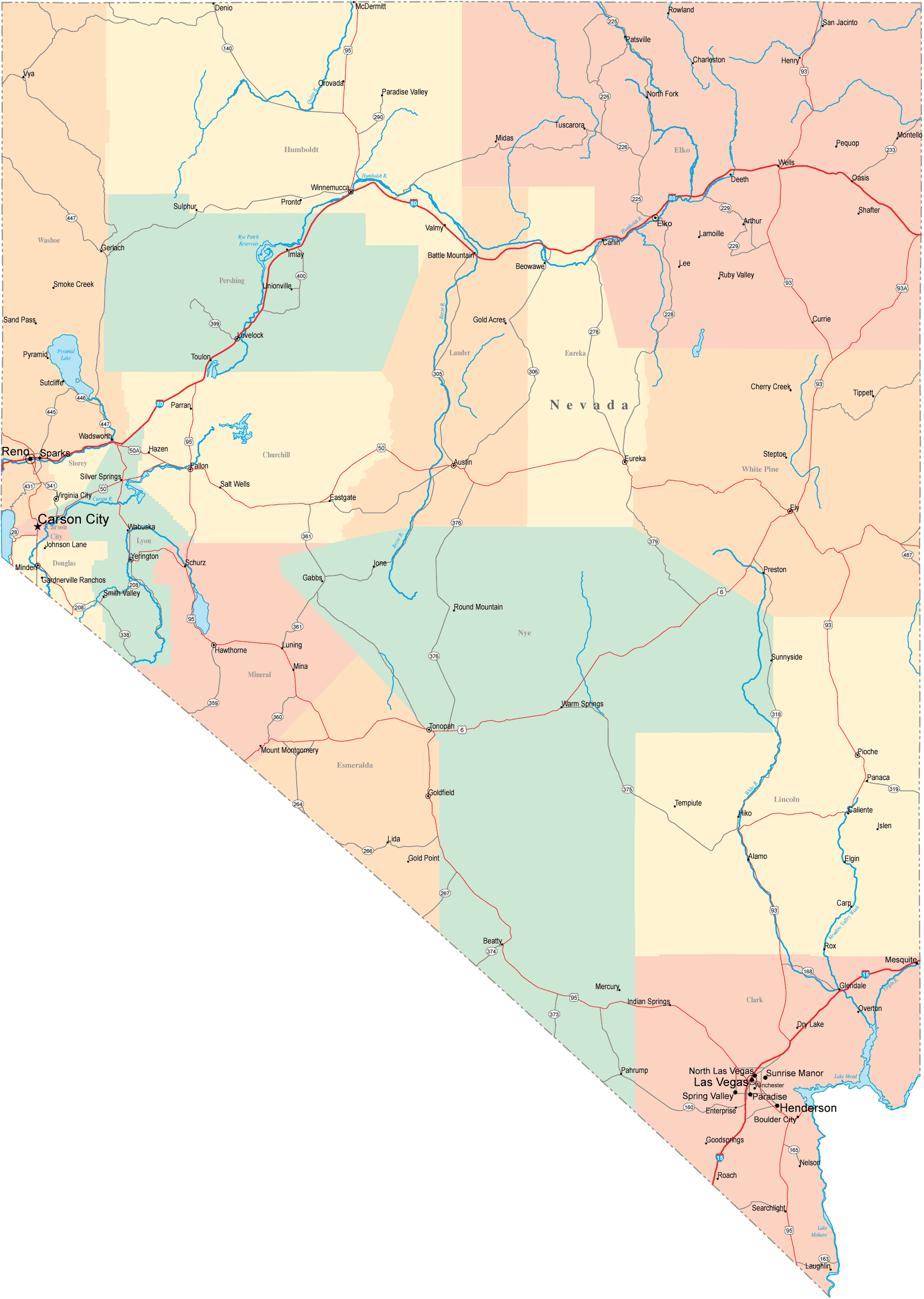 Current Map Of Nevada.