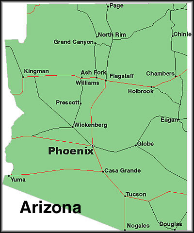 Map Of Arizona cities printable for reference and travel