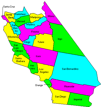 Southern California  on Free Printable Maps  Map  Counties California   Printfree