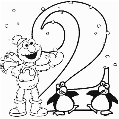 Elmo Coloring Sheets on Elmo Number 2 Coloring Pages   Printfree
